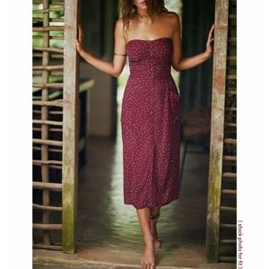 NWT Vix Paula Hermanny Lola Nara dotted strapless midi dress